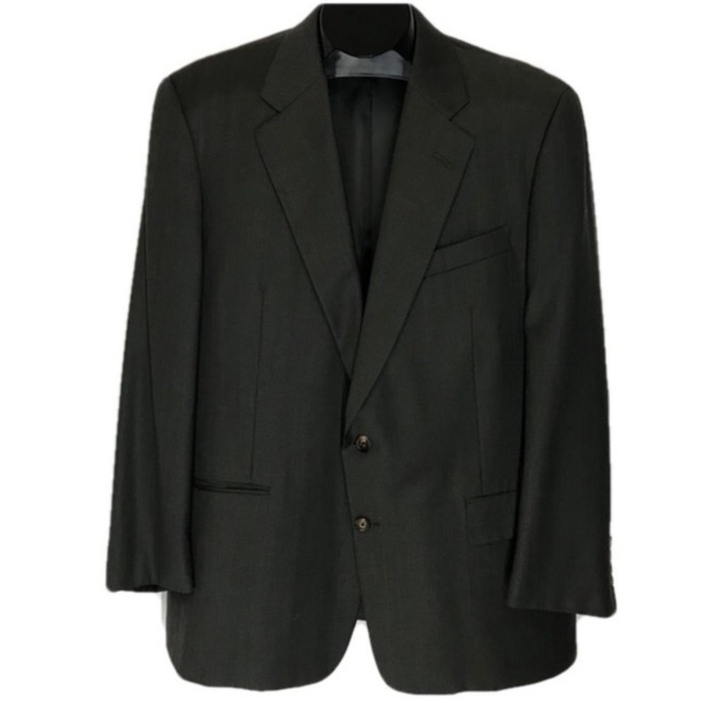 Hickey Freeman Mens Suit Blazer 44 R Canterbury Nordstrom Wool Grey Blue Check